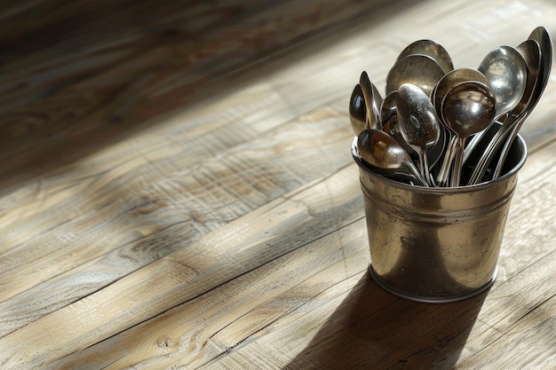 Stół z przyborami kuchennymi