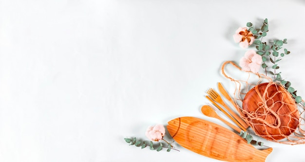 Deska z naczyniami i składnikami